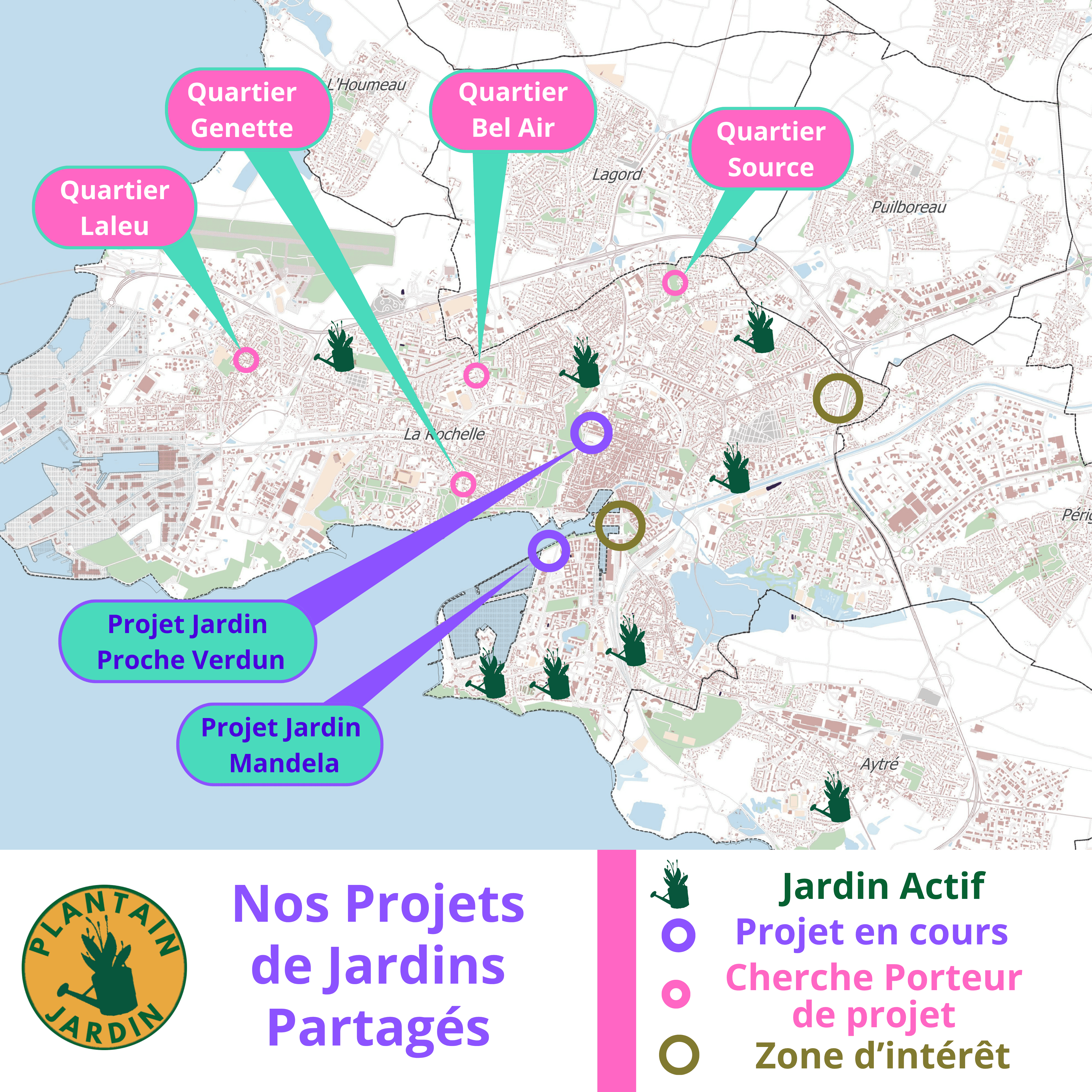 Carte des projets de jardins partag&eacute;s &mdash; Plantain Jardin